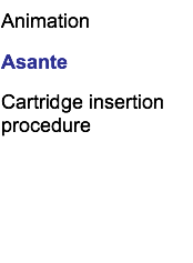 Animation Asante Cartridge insertion procedure